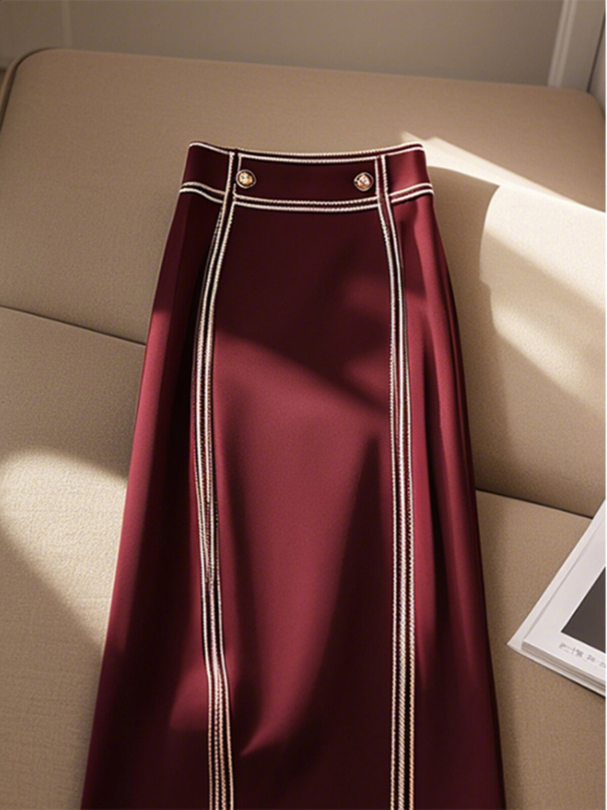 Summer Striped Skirt for Women Elegant Versatile Slim Fit Midi A-Line Office Lady Temperament Fashion Skirt 251218