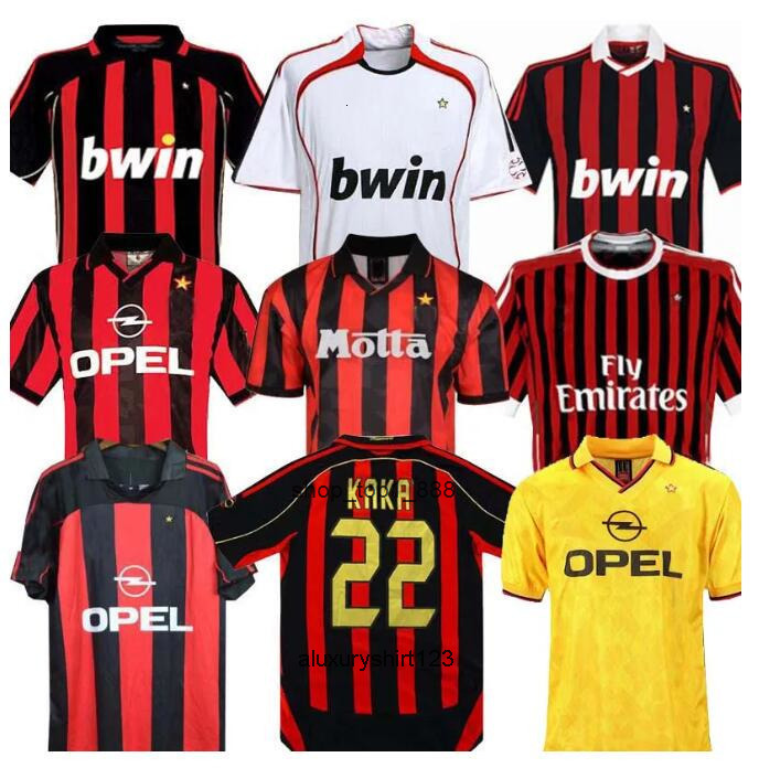 Retro AC Soccer Jersey 1990 2000 2006 2007 2009 2010 2012 2014 football shirt Gullit 1988 96 97 Van Basten KAKA Inzaghi RONALDINHO Vintage Classics je