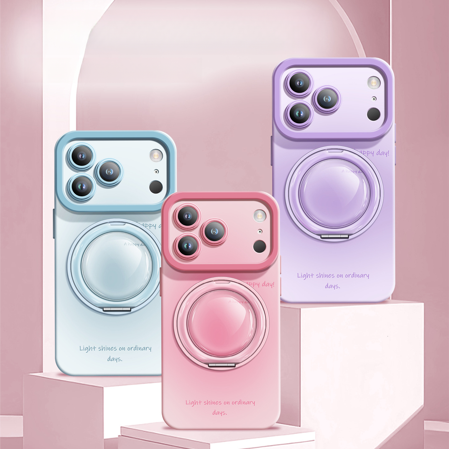 Suitable for Apple 17 phone case, stylish and simple new model iPhone 16 Pro Max silicone soft case with 15-degree rotating stand