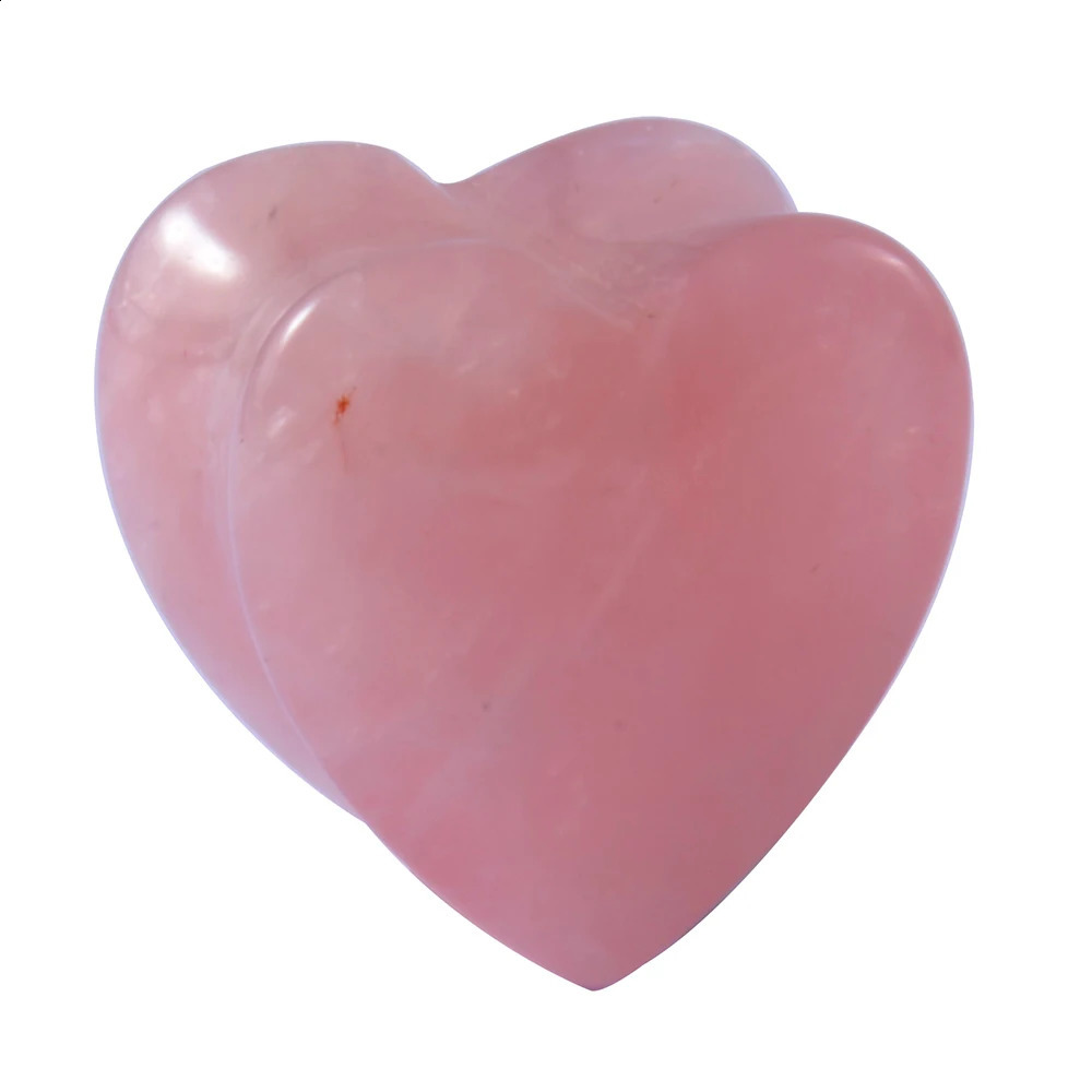 2PCS Heart Ear Plugs Natural Stone Ear Gauge Earring Flesh Tunnel Quartz Obsidian Opal Ears Expander Body Piercing 6-16mm260528BJ - view 4