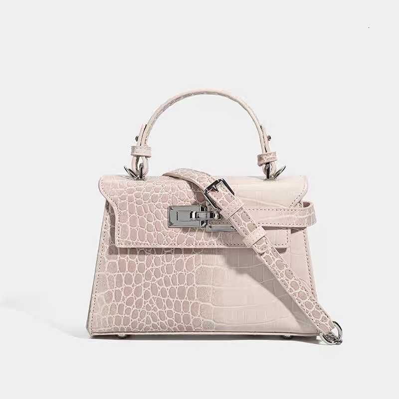 Original handbag - New autumn style - High-end feel - 2025 - Small-scale crocodile pattern - Kelly bag - Fashionable and versatile - Crossbody and sho