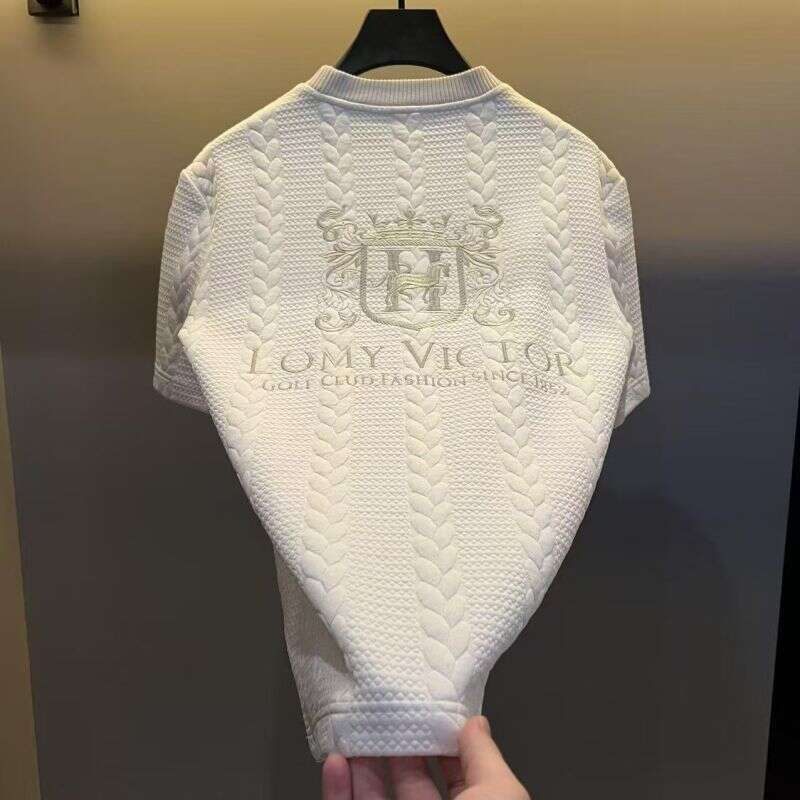 Luxury Brand Designer Clothes European Style High-End Embroidered Short-Sleeve T-Shirt For Men, Trendy Brand, 2026 New Summer Thin High-End Half-Sleev