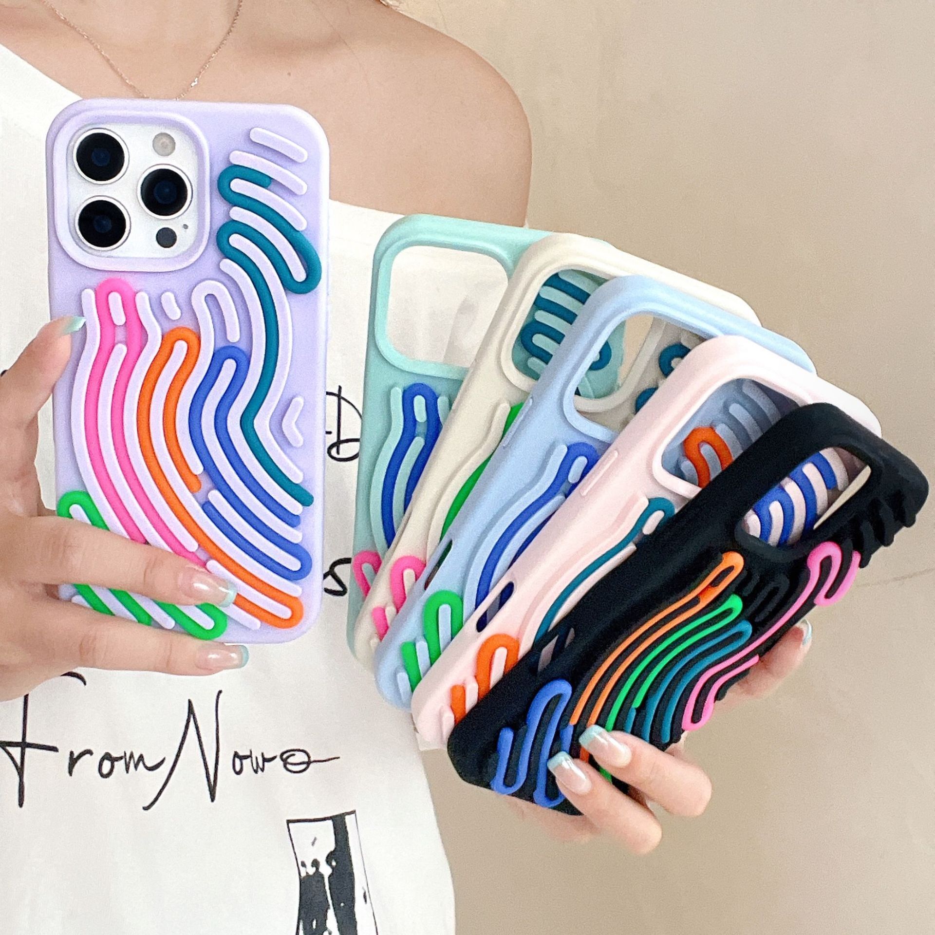 Suitable for Apple 16 Pro Max creative maze liquid silicone phone case iPhone 15 stress-relief anti-drop protective cover