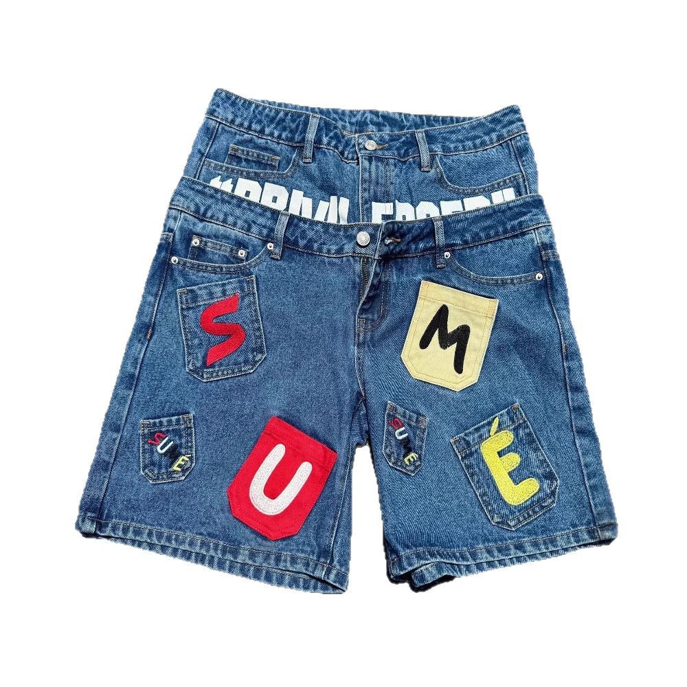 Free shipping Hip-Hop Inspired Fashionable Street Style Short Pants Vintage Retro Hip-hop Bottoms Logo Printed Street Shorts