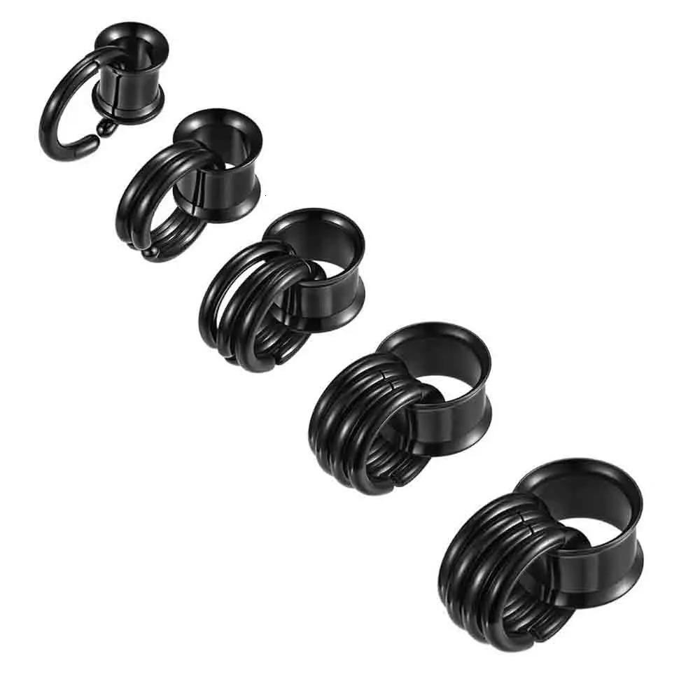 1 Pair of 316L Stainless Steel Hoop Earrings Ear Plugs Ear Drop Tunnel Hypoallergenic Ear Expander Piercing Body Jewelry 8-16mm260528BJ - view 4