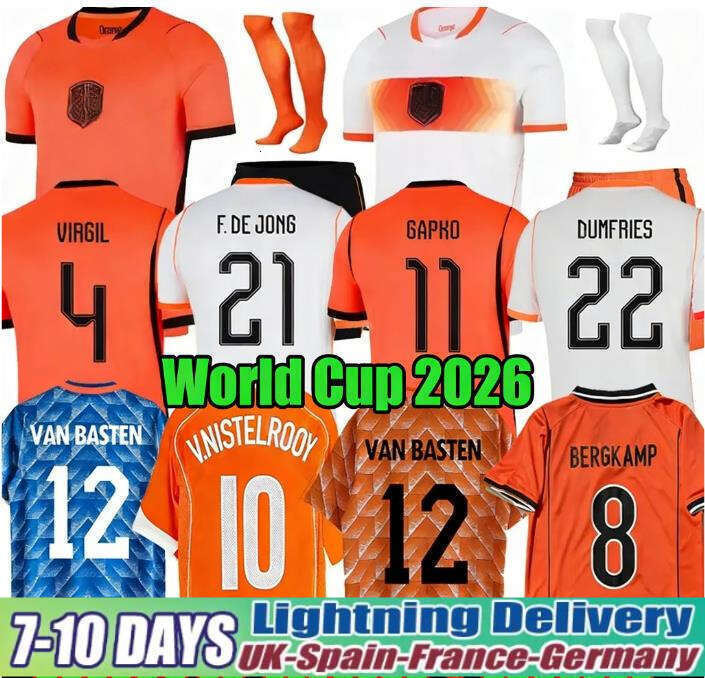 Netherlands Jersey 2026 World Cup Dutch National Nederlands Elftal Soccer Jerseys F JONG DE LIGT 26 27 Holland Football Shirt XAVI Kids Kit Retro 1988