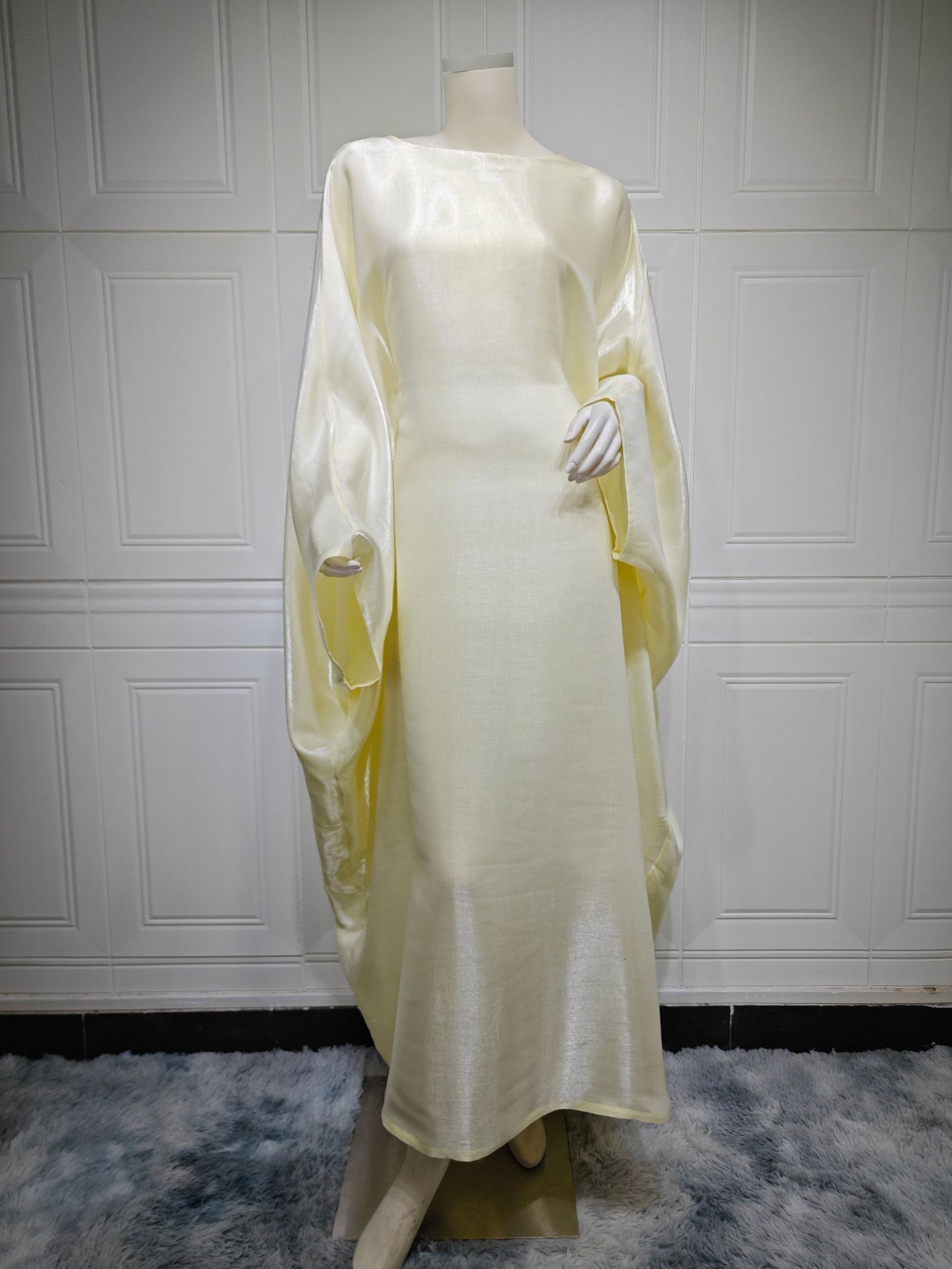 Plus Size Semi Formal Dress Green Glitter Long Sleeve V Neck Lantern Sleeve Maxi Dress Evening Long Dress 240930