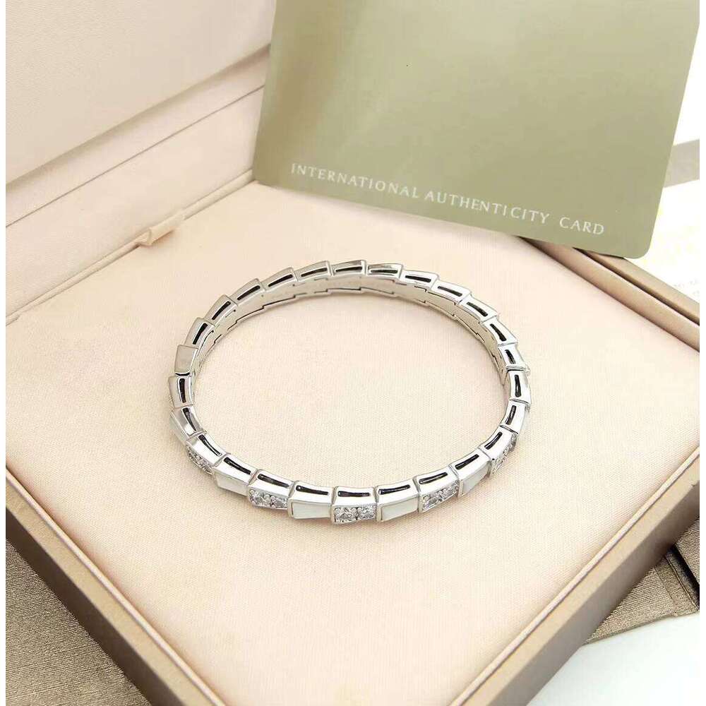 Hot Sale Bulg Brand Designer Jewelry Snake Bracelet Luxury Inspired Trapezoidal Zircon Shell Gold Plated Bangle for Women gifts