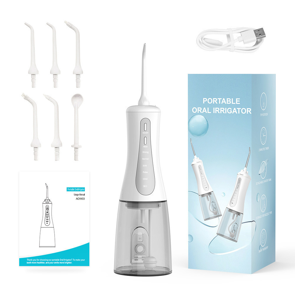 Oral irrigator Fairywill sink 5-mode portable dental water pump 350ML water tank teeth cleaner USB charging waterproof 250304