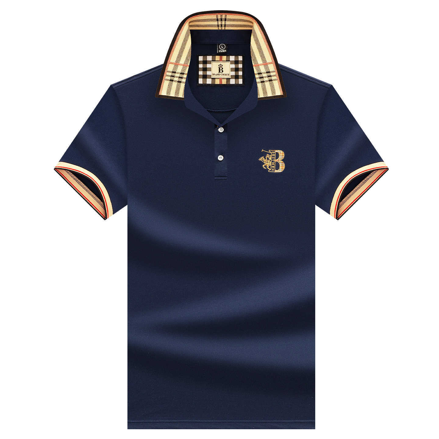 Alihu Men's Summer New Paul Brand Loose Embroidered Short Sleeve T-Shirt Men's Business Turn-down Collar Polo Shirt