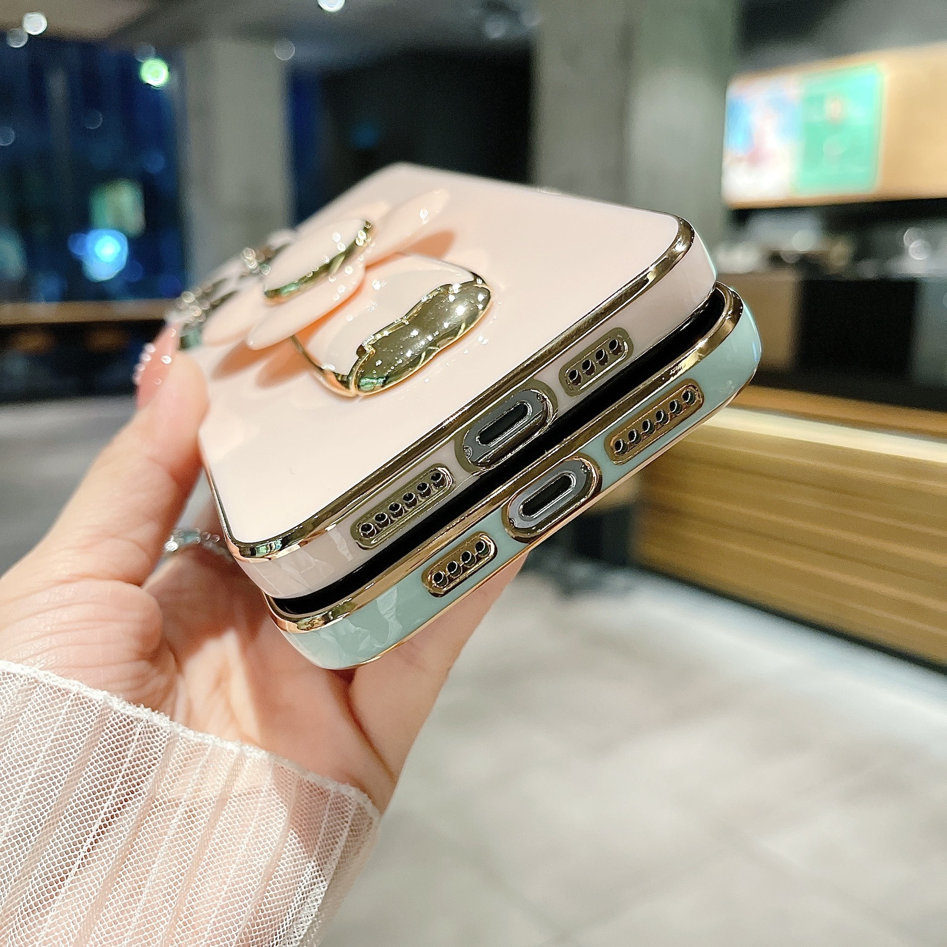 Compatible with Apple 17 Phone Case Electroplated Full Coverage iPhone 15 Pro Windmill Stand Stress Relief Shockproof Protective Cover