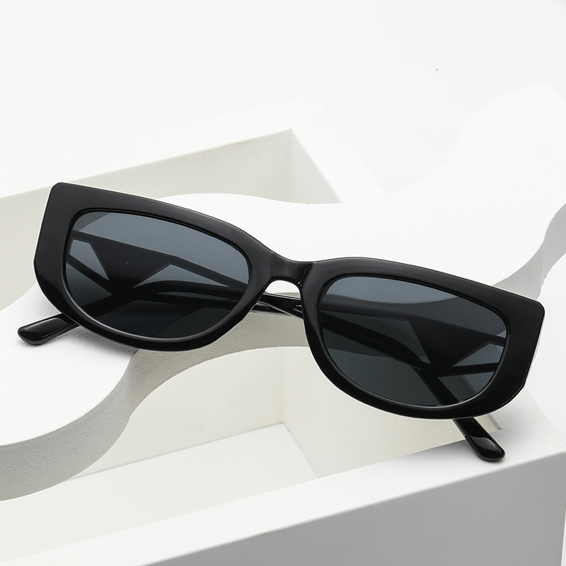 Designer Womens Sunglasses Trendy Small Rectangle Frame Hollow Triangle Metal Logo Leg Shades Outdoor Travel Beach Driving Sun Glasses