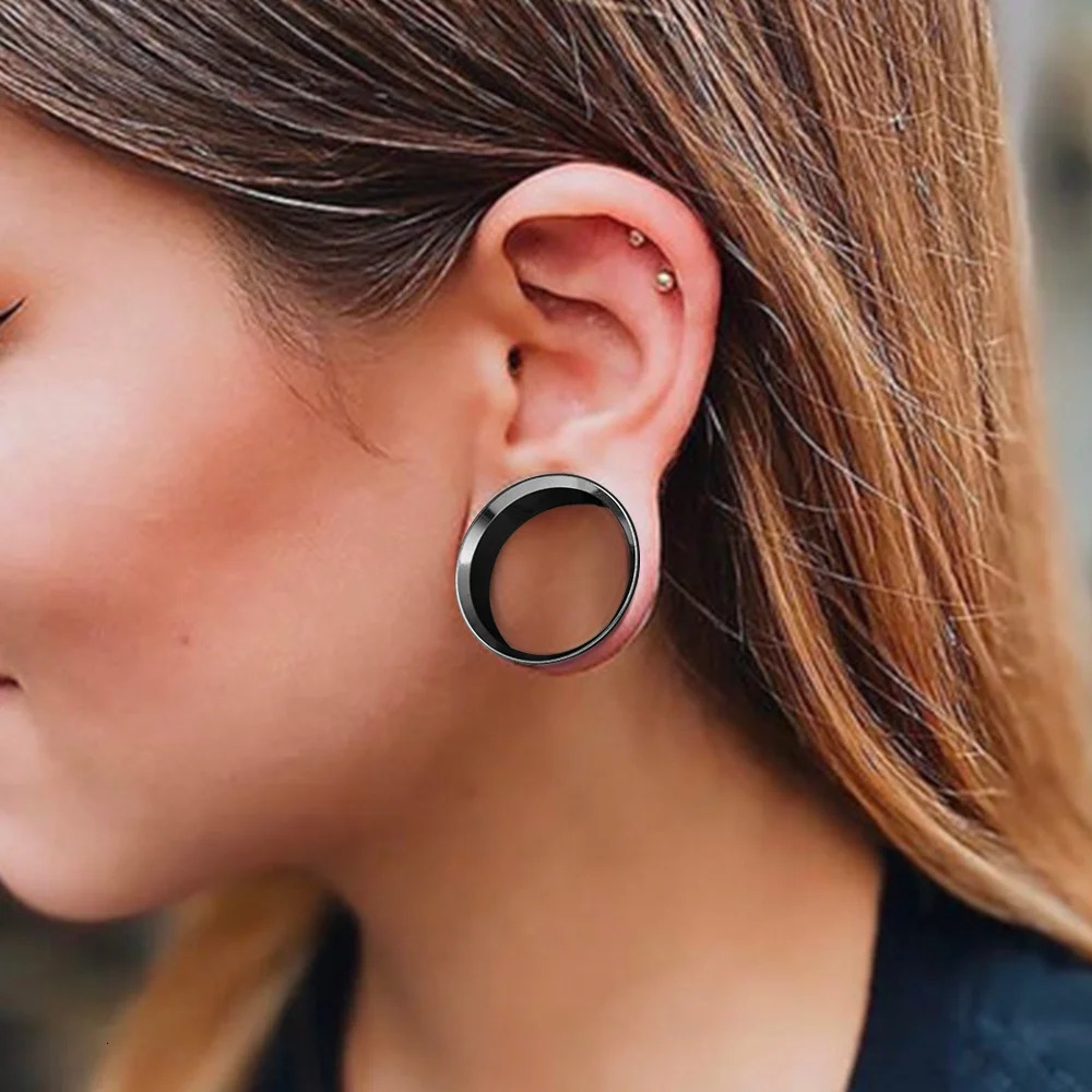 Doearko 2PCS Ear Gauges 316 Stainless Steel Round Tunnels Plugs Piercing Women Body Jewelry Expander Stretchers 260528BJ - view 3