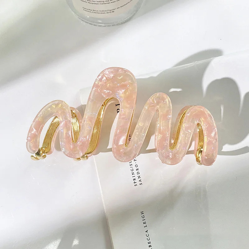 1pc Acetic Acid Shark Clip High Quality Metal Grip Clip Wave Fashion Hair Grip Womens Premium Sense260528BJ - view 5
