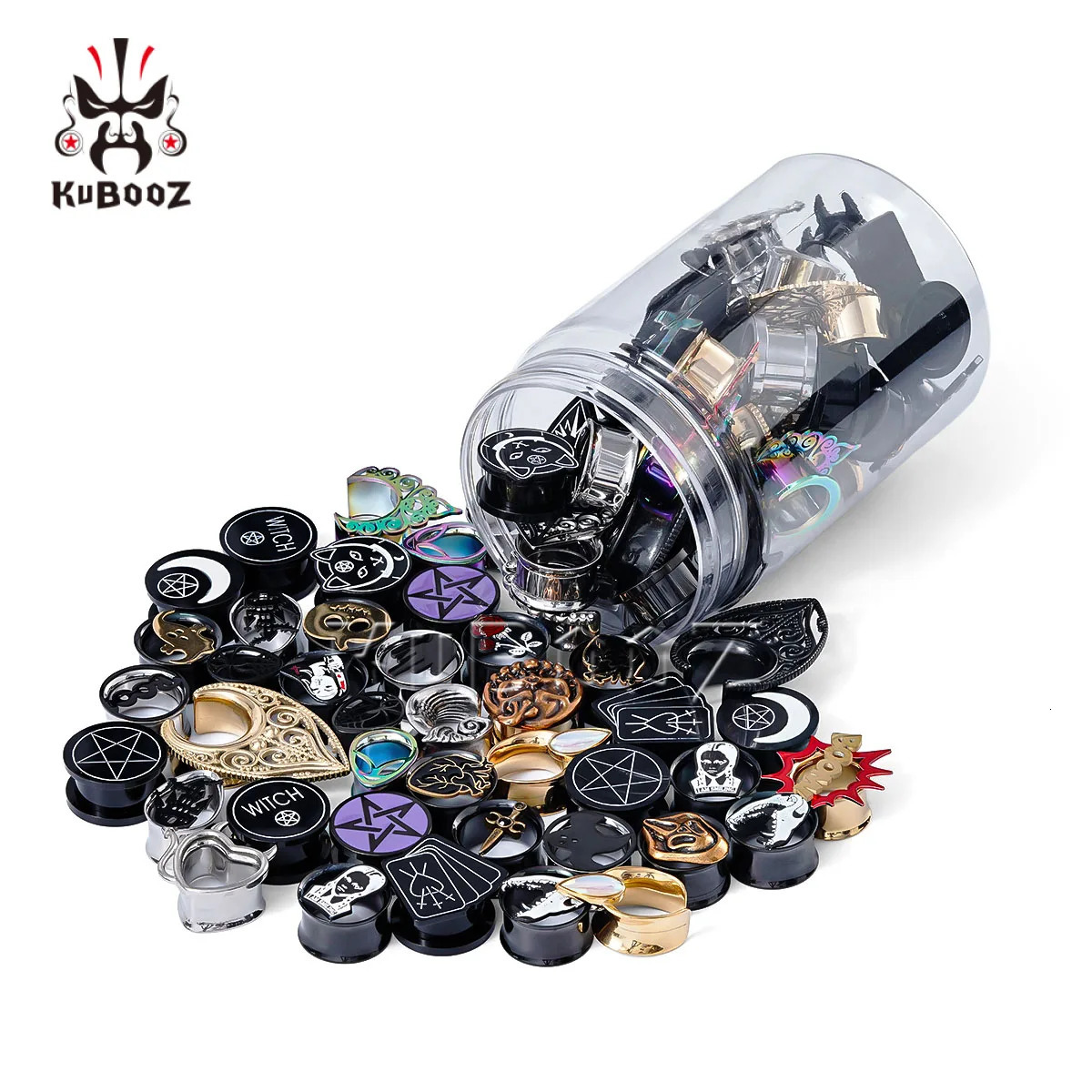 Mixed Style 5-10 Pairs Stainless Steel Ear Tunnels Plugs Gauge Set Stretchers - Body Piercing Expander Jewelry260528BJ - view 5