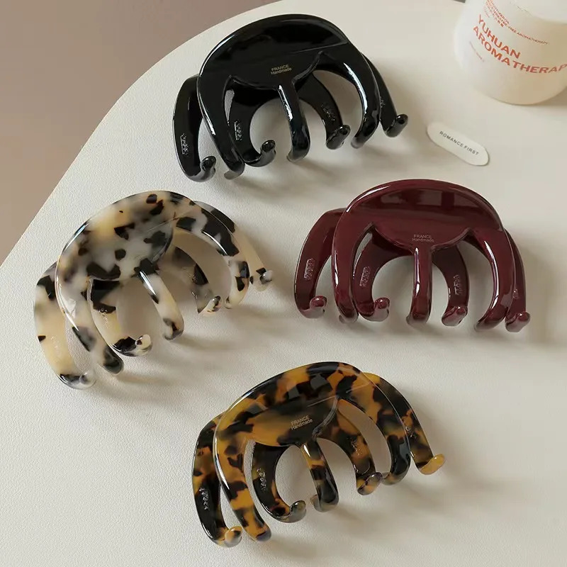 1PC The French high-end temperament thickened acetate shark clip back of the head updo womens headdress hair grab260528BJ - view 3