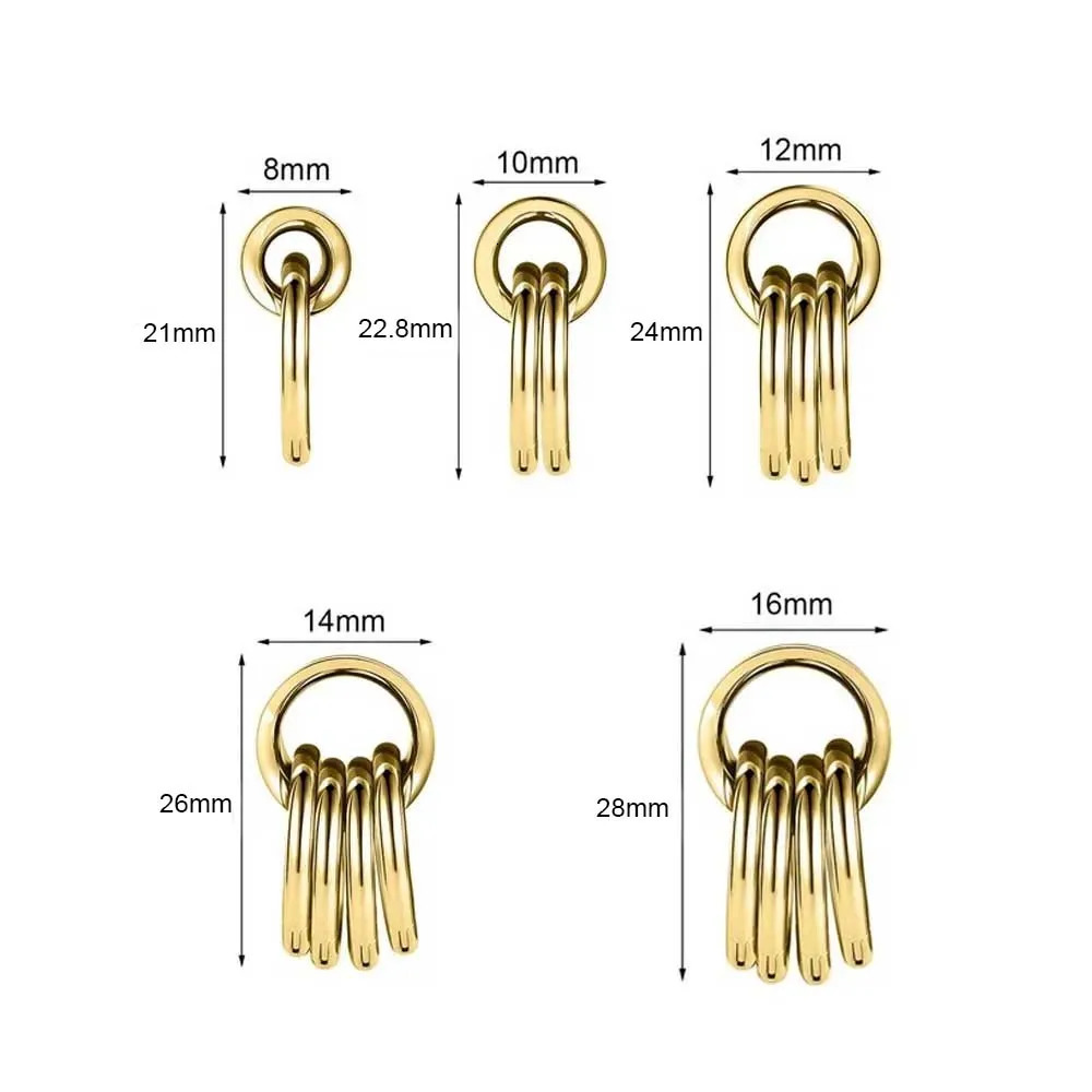 1 Pair of 316L Stainless Steel Hoop Earrings Ear Plugs Ear Drop Tunnel Hypoallergenic Ear Expander Piercing Body Jewelry 8-16mm260528BJ - view 3