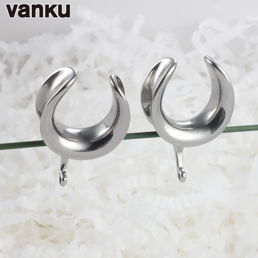 Vanku 10PCS Wholesale DIY Saddle Ear Tunnel Plug Piercing Ring Expander Studs Stretchers Body Piercing Jewelry Earrings Gift260528BJ - view 4