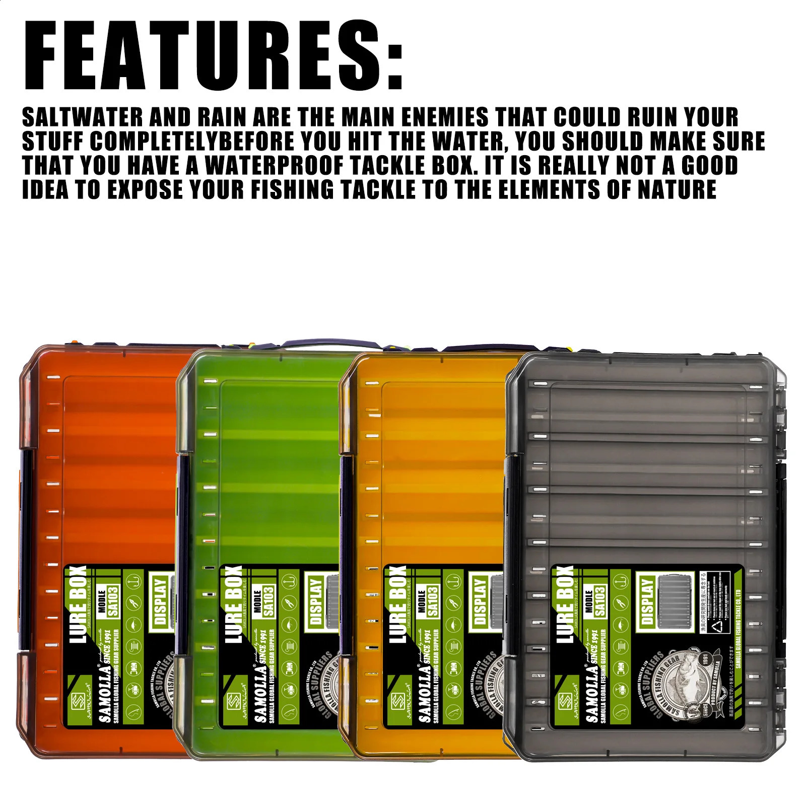 SAMOLLA Large Fishing Tackle Box Lure Storage Double Sided Lure Hook Boxes Baits Container Storage Case Fishing Accessories 260601