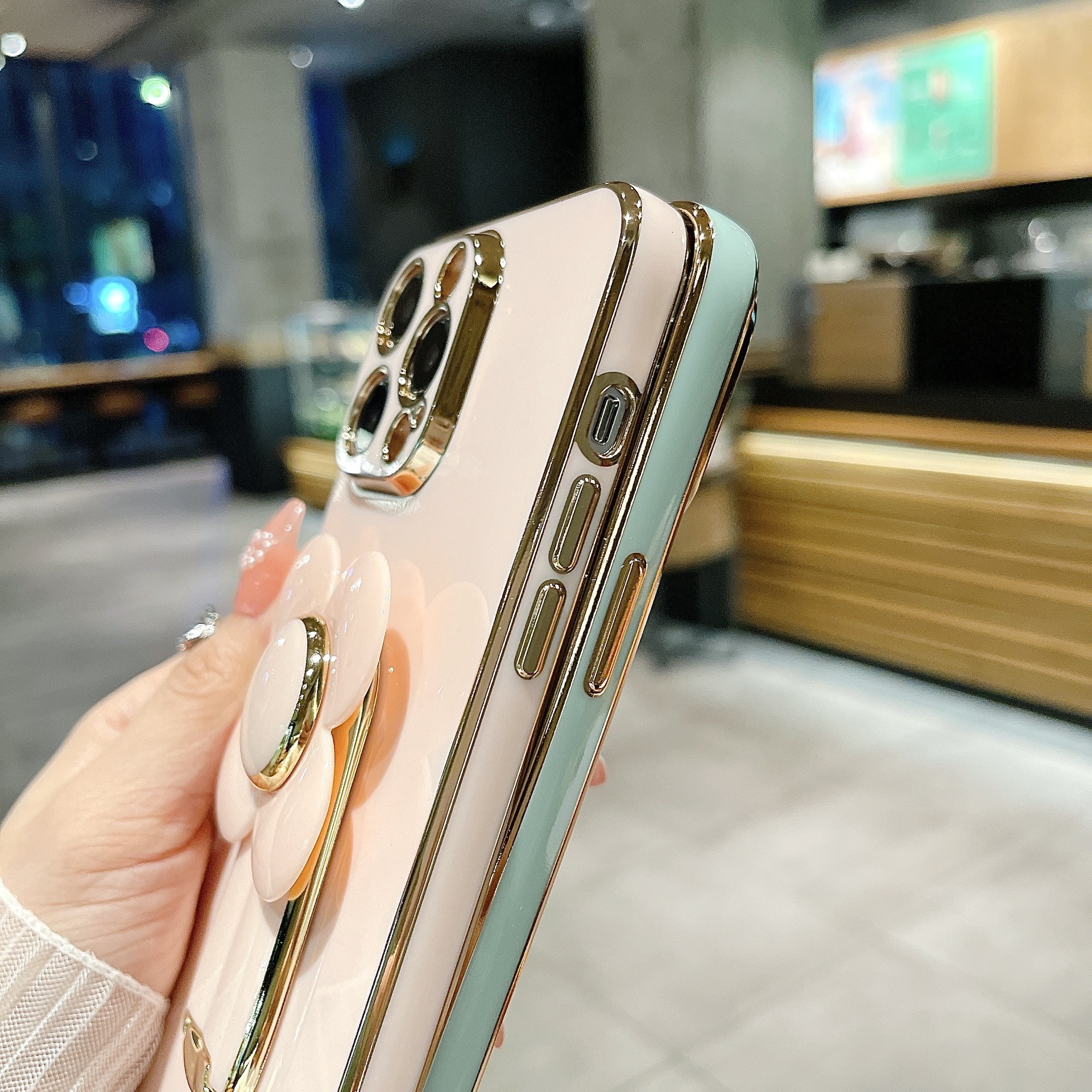 Compatible with Apple 17 Phone Case Electroplated Full Coverage iPhone 15 Pro Windmill Stand Stress Relief Shockproof Protective Cover