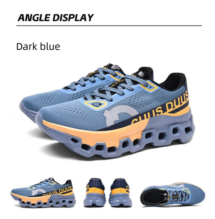 CUUS DUUS Mens Four Colors Breathable Perforated Mesh Running Shoes Hollow Groove Shock Absorbing Thick Outsole For Outdoor Jogging Gym Training Daily