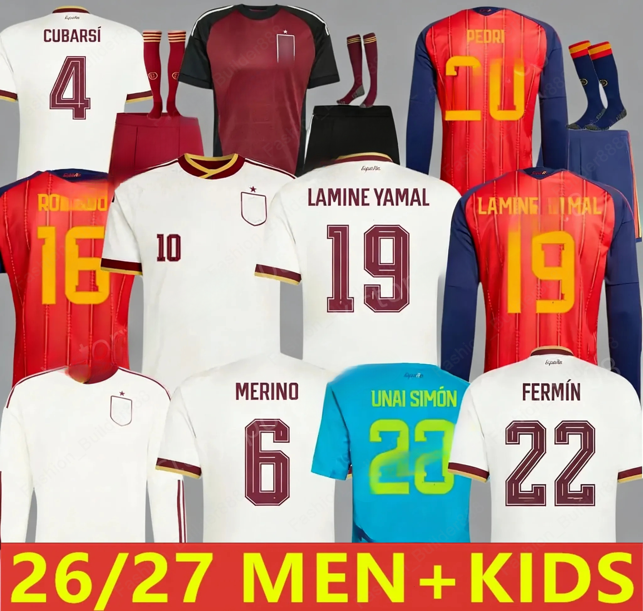 2026 World Cup Spain Soccer Jersey PEDRI GAVI LAMINE YAMAL MORATA CARVAJAL OLMO FERRAN RODRIGO Spanish Football Shirt Men Women Kids Kit