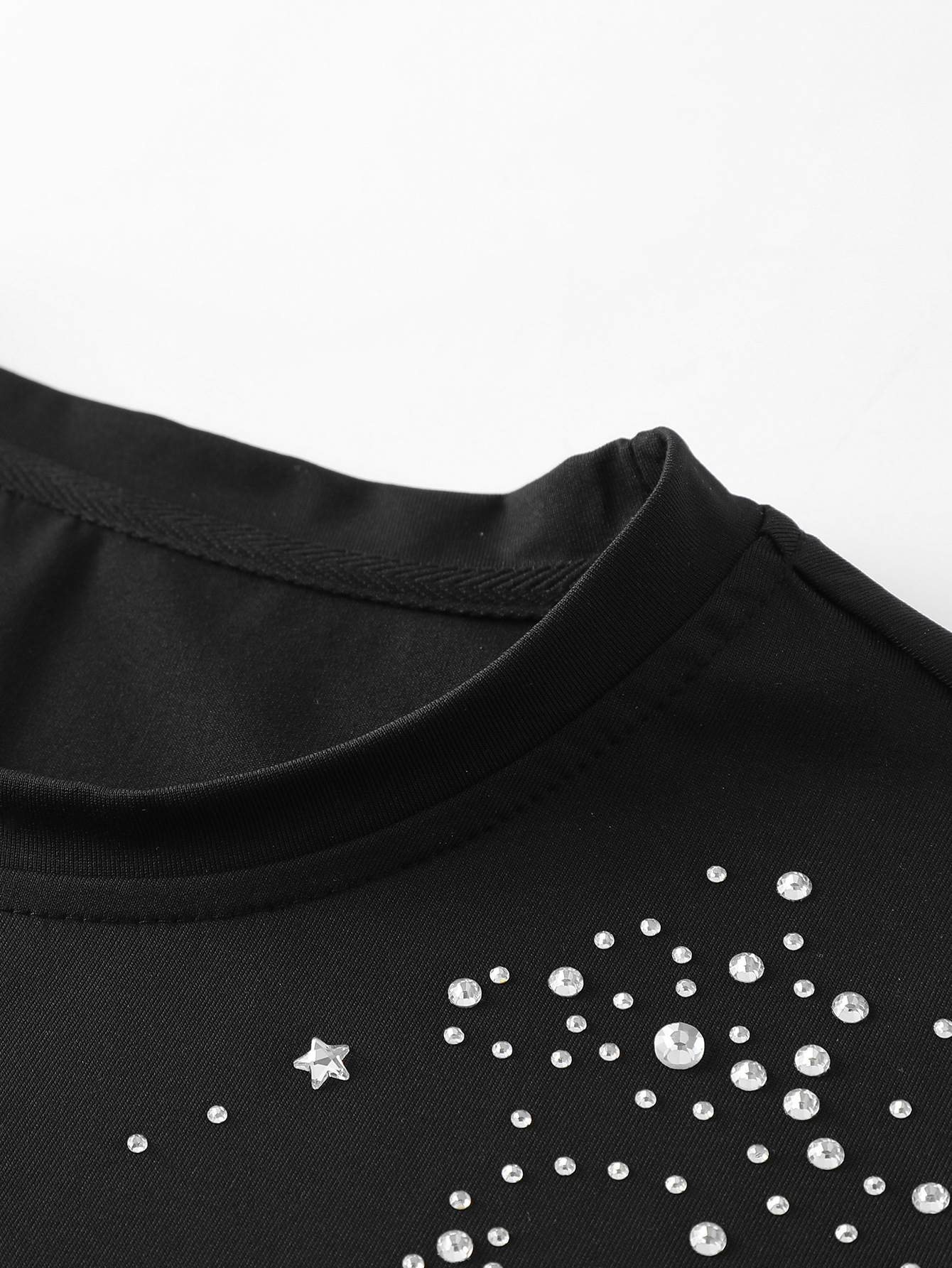 Men's T Shirts Starry Sky New Trendy Rhinestone Studded Short Sleeve T Shirts Men Oversized Loose Fit Casual Basic Unisex Couple Tops