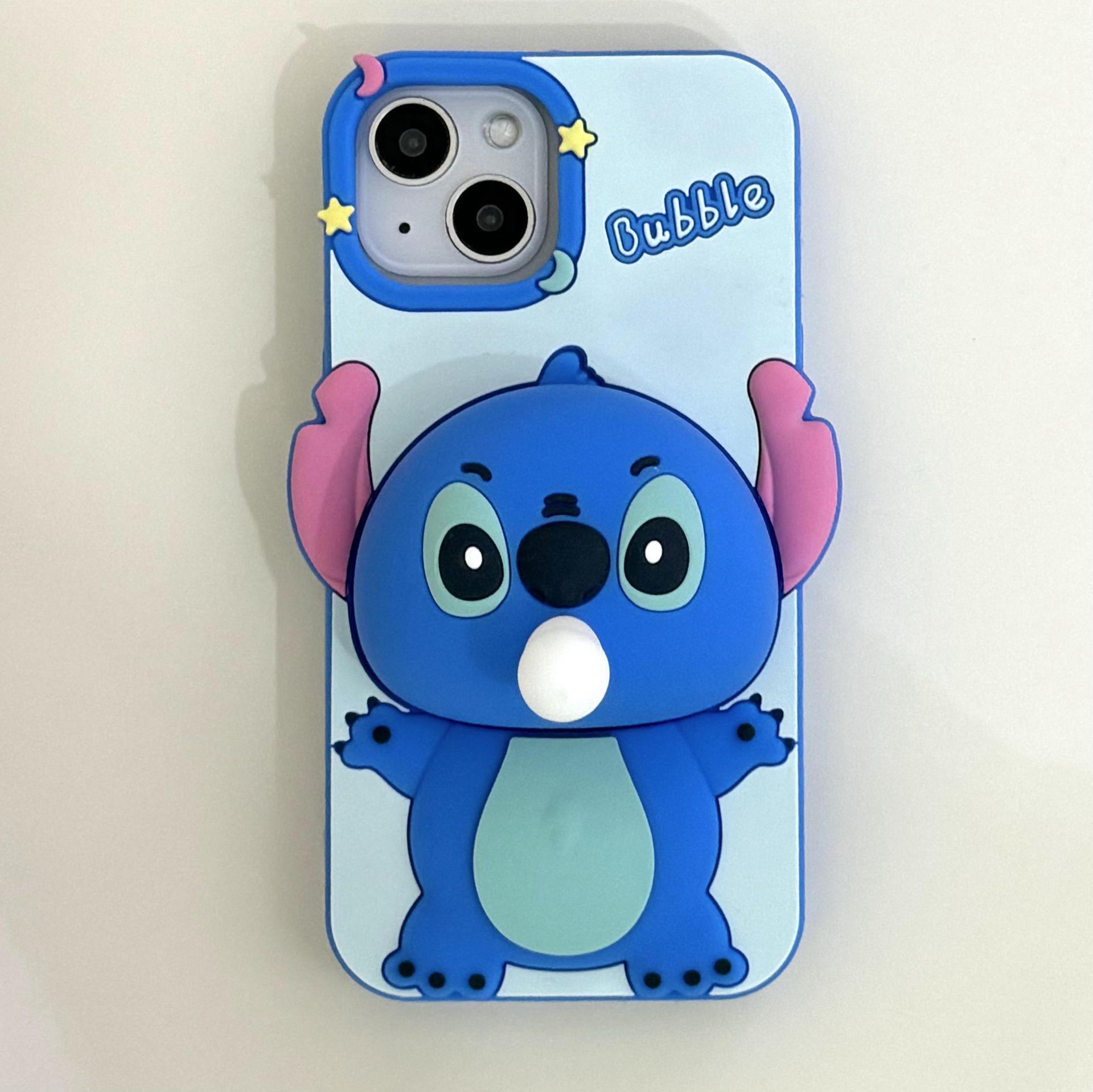 7P,11 stress-relief press-and-bubble Stitch 13,14pro creative soft silicone xr phone case 15promax