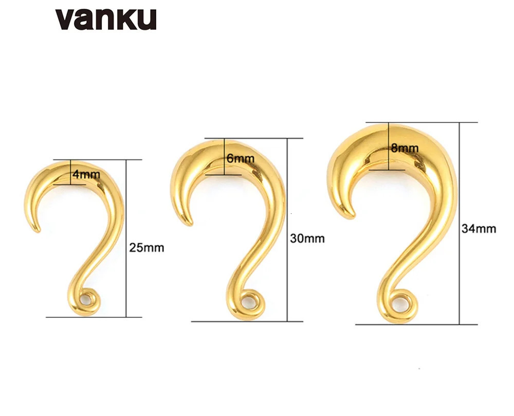 Vanku Wholesale 10pcs Stainless Steel For Dangle Earring Twist Hooks PVD Plating Ear Hanger Weights Body Jewelry260528BJ - view 7