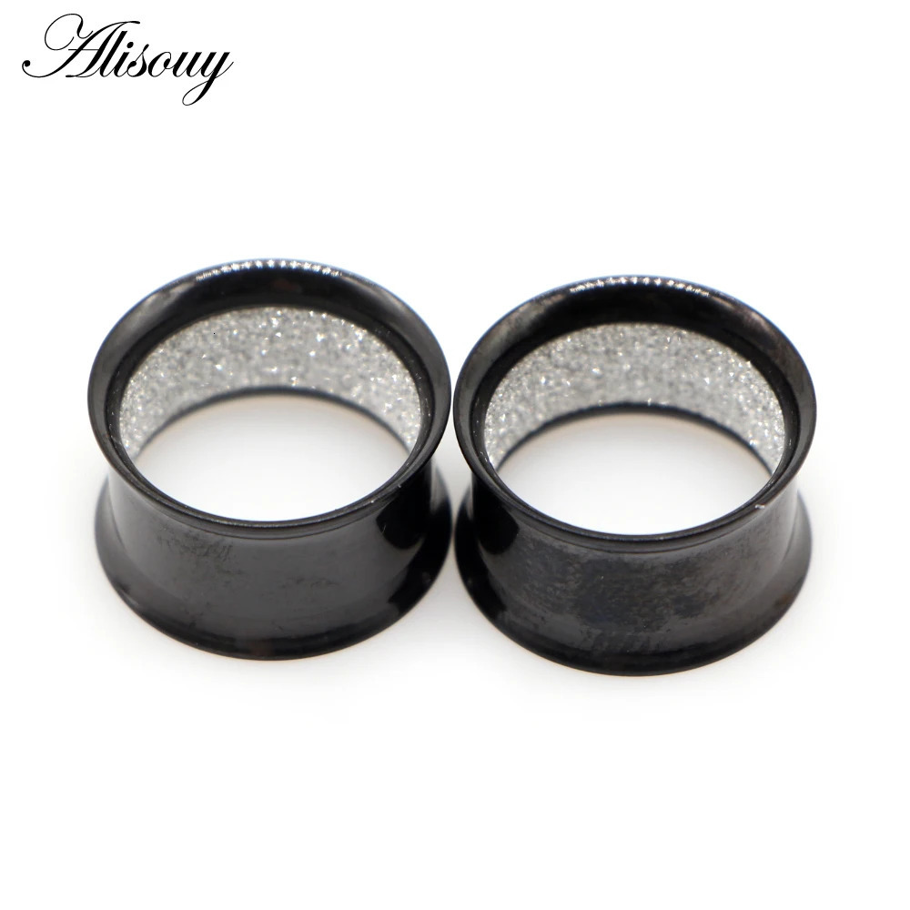 Alisouy 2pcs Stainless Steel Inner Matte Frosted Ear Gauges Expander Stretchers Earrings Plugs Tunnels Piercing Body Jewelry260528BJ - view 7