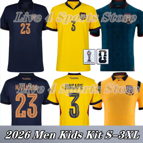 World Cup 2026 Ecuador soccer jersey Hincapie Paez MCAICEDO PACHO ESTUPINAN CAICEDO VITE VALENCIA ORDONEZ PLATA CAMPANA national football Shirt men kids kits