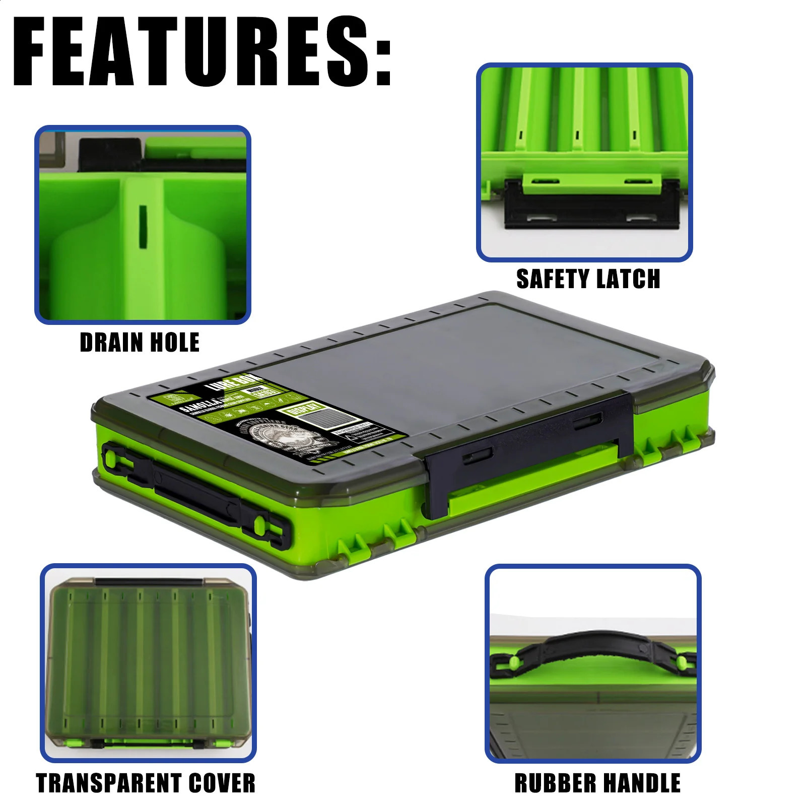 SAMOLLA Large Fishing Tackle Box Lure Storage Double Sided Lure Hook Boxes Baits Container Storage Case Fishing Accessories 260601