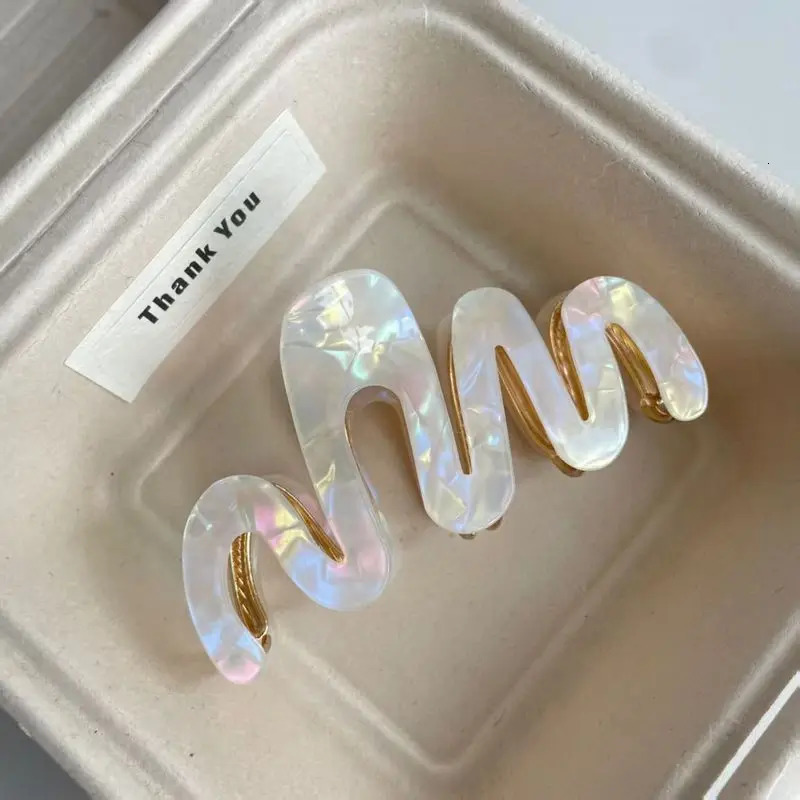 1pc Acetic Acid Shark Clip High Quality Metal Grip Clip Wave Fashion Hair Grip Womens Premium Sense260528BJ - view 7