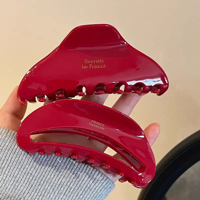 1/2pcs high-end Year red vinegar clip geometric temperament back of the head hair clip hair accessories260528BJ