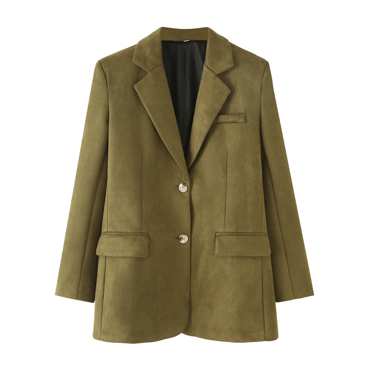 Fashionable two-tone suede long-sleeve blazer jacket 2025 spring/autumn new product 250915