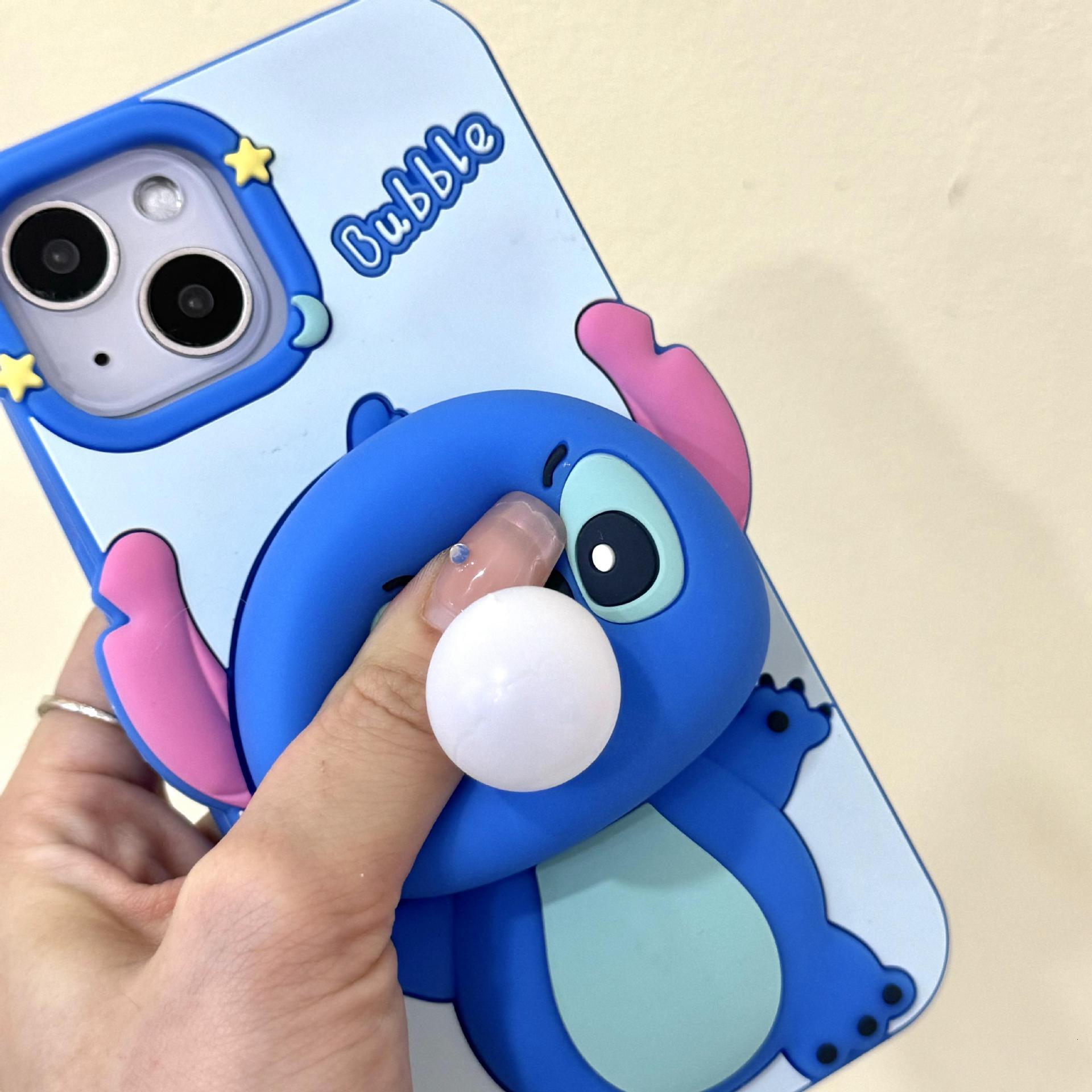 7P,11 stress-relief press-and-bubble Stitch 13,14pro creative soft silicone xr phone case 15promax