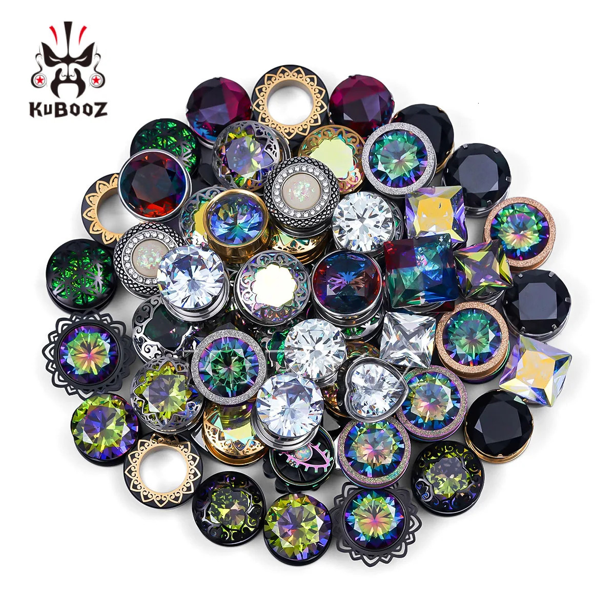 Mixed Style 5-10 Pairs Stainless Steel Ear Tunnels Plugs Gauge Set Stretchers - Body Piercing Expander Jewelry260528BJ - view 3