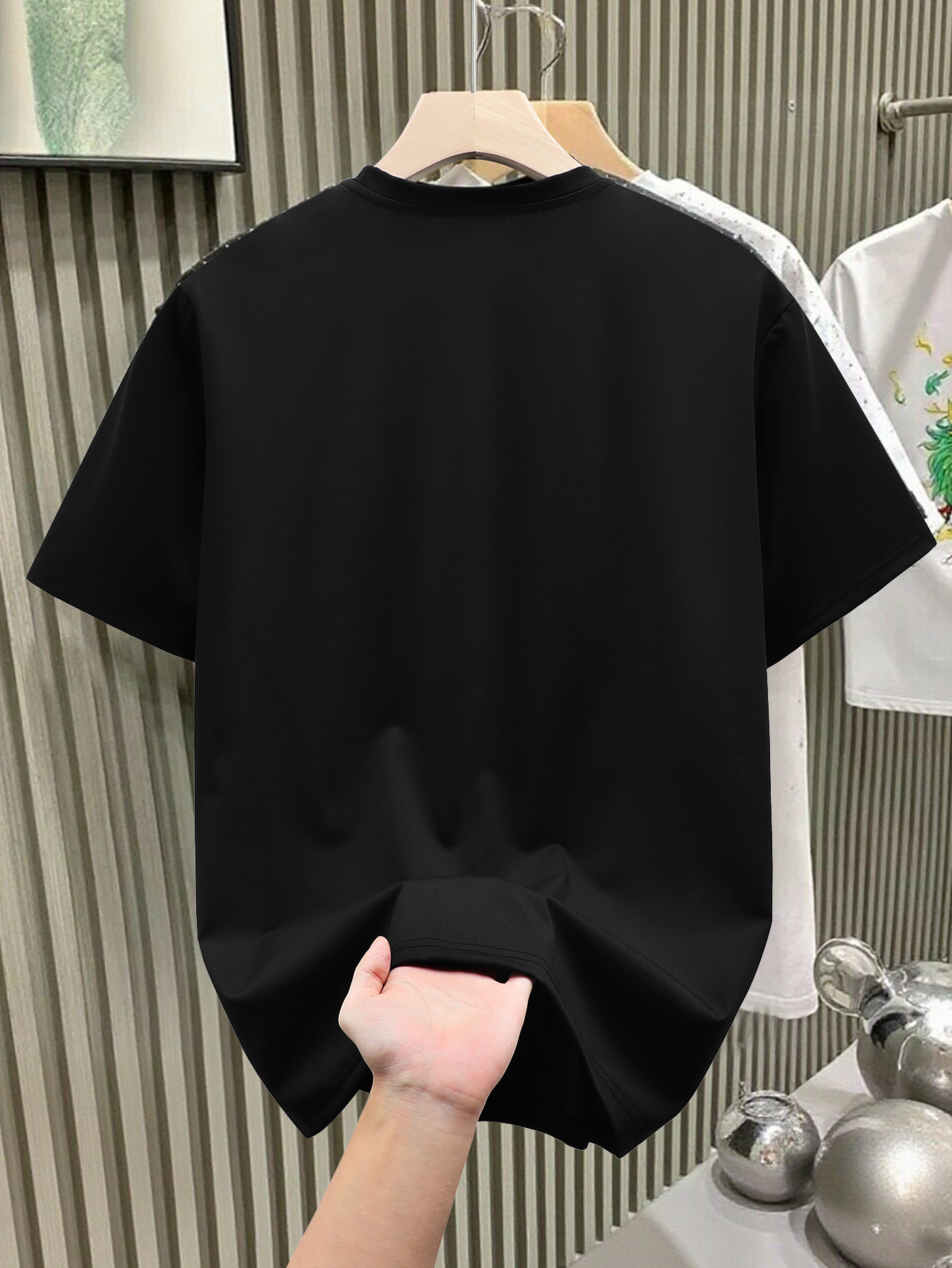 Men's T Shirts Starry Sky New Trendy Rhinestone Studded Short Sleeve T Shirts Men Oversized Loose Fit Casual Basic Unisex Couple Tops