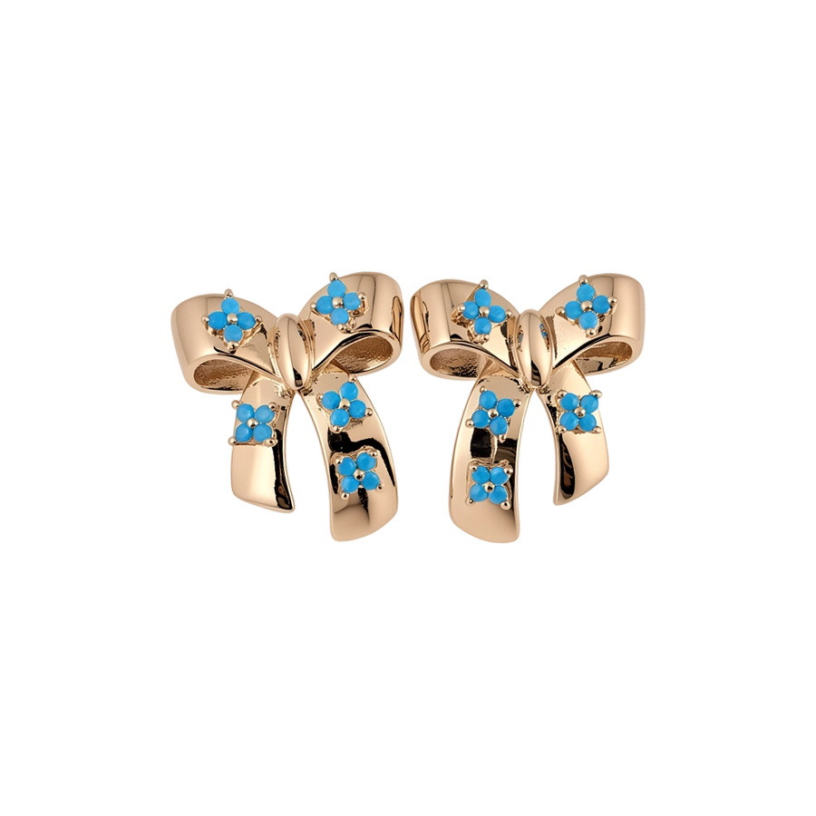 New Chinese-style brushed gourd micro-inlaid flower stud earrings for women, vintage fashion design, exquisite earrings, versatile ear accessories - view 9