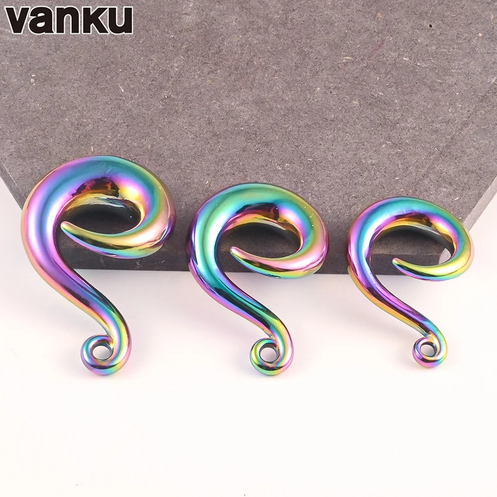 Vanku Wholesale 10pcs Stainless Steel For Dangle Earring Twist Hooks PVD Plating Ear Hanger Weights Body Jewelry260528BJ - view 3