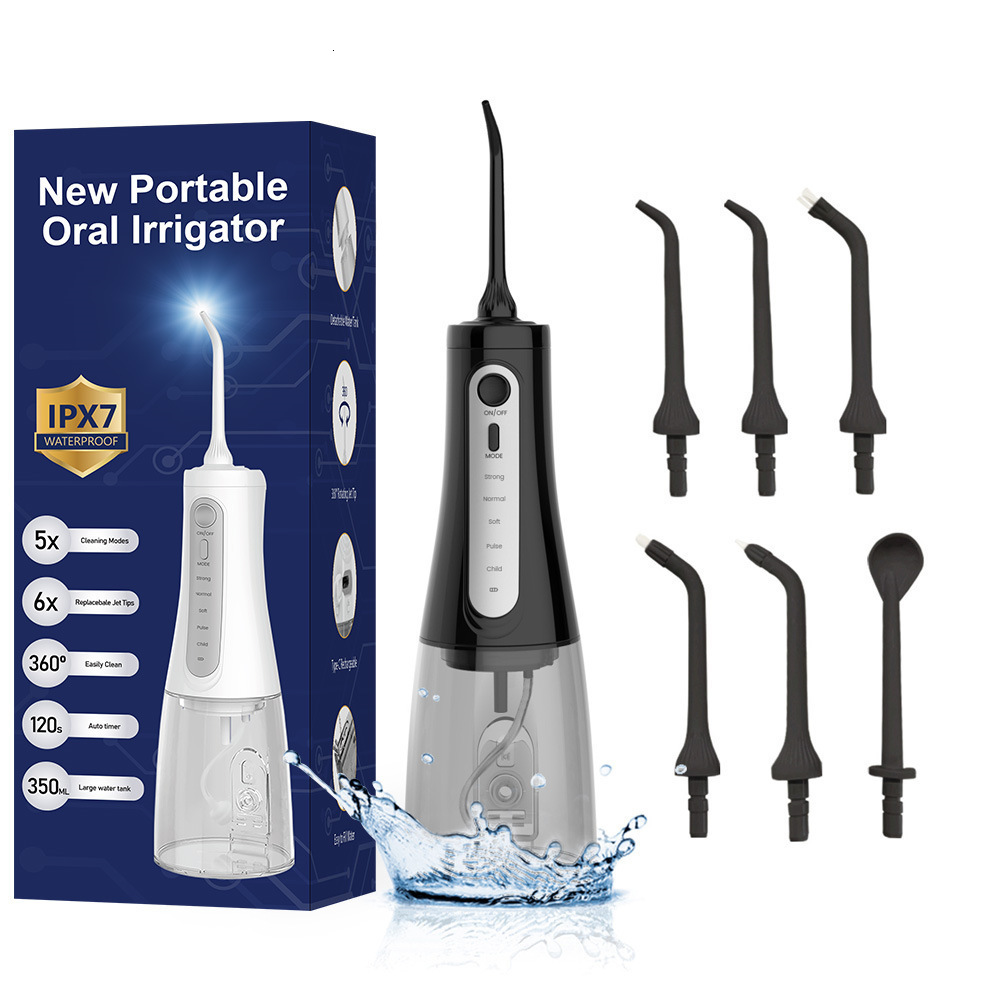 Oral irrigator Fairywill sink 5-mode portable dental water pump 350ML water tank teeth cleaner USB charging waterproof 250304