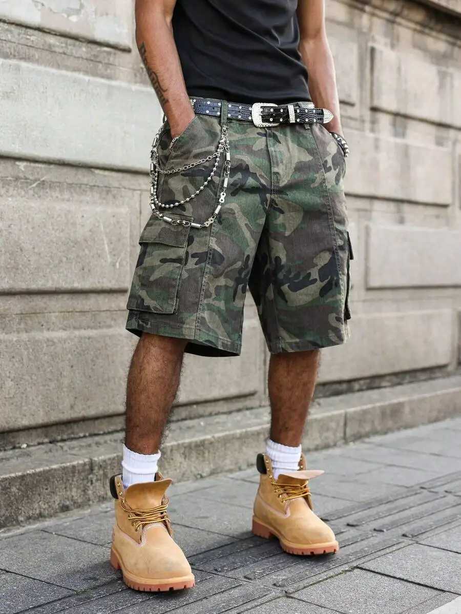 Mens Casual Camouflage Print Denim Cargo Shorts Jorts For Summer Camo Shorts Jorts For Men Going Out Hang Out Commute Street L260529