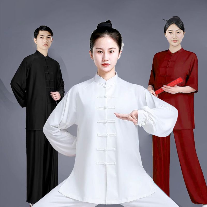 Contemporary Women & Men's Eight-section Silk Gown Ensemble - Ideal for Combat Sports Events z260602