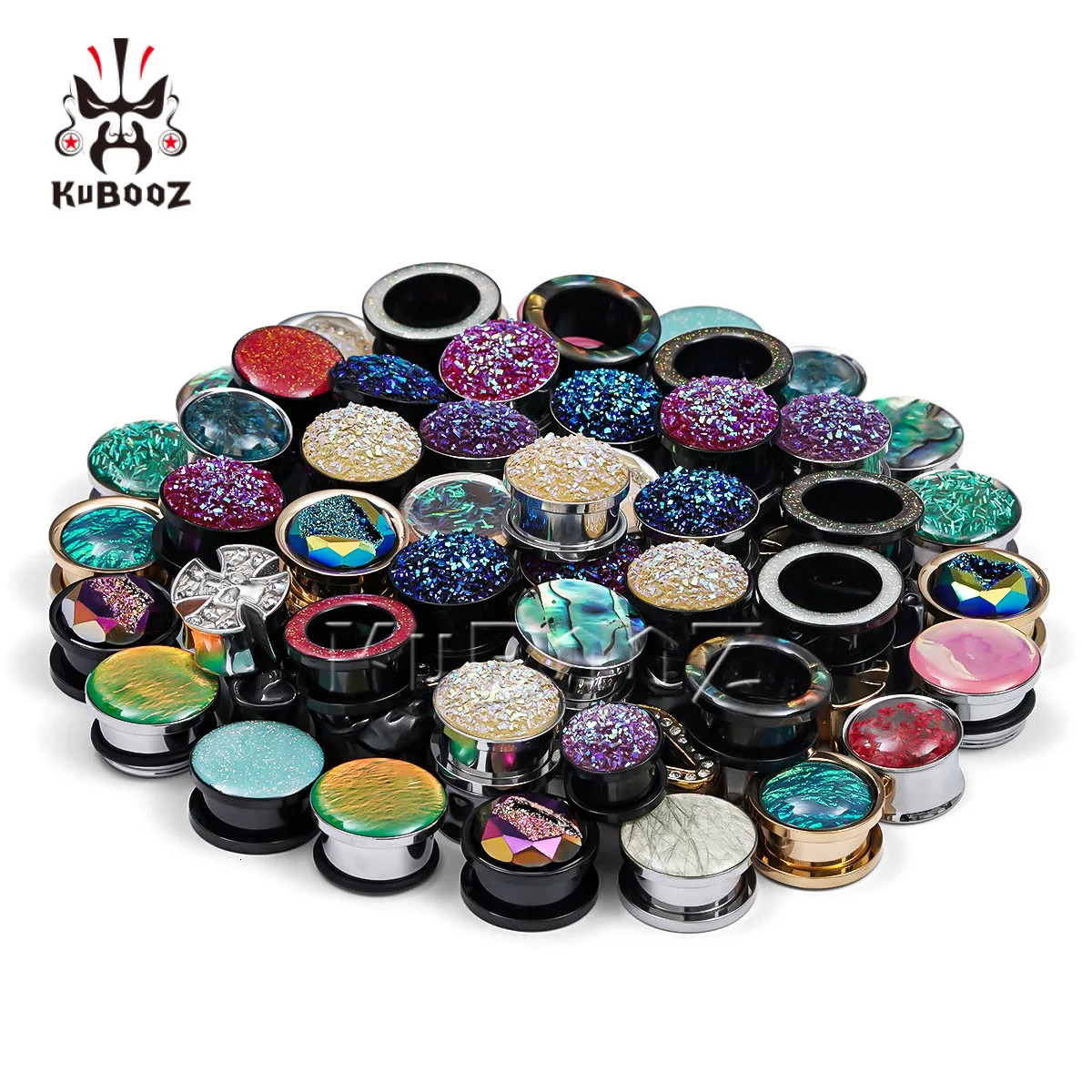 Mixed Style 5-10 Pairs Stainless Steel Ear Tunnels Plugs Gauge Set Stretchers - Body Piercing Expander Jewelry260528BJ - view 7