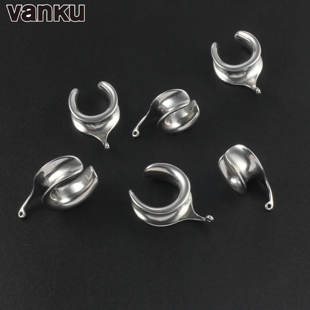 Vanku 10PCS Wholesale DIY Saddle Ear Tunnel Plug Piercing Ring Expander Studs Stretchers Body Piercing Jewelry Earrings Gift260528BJ - view 7