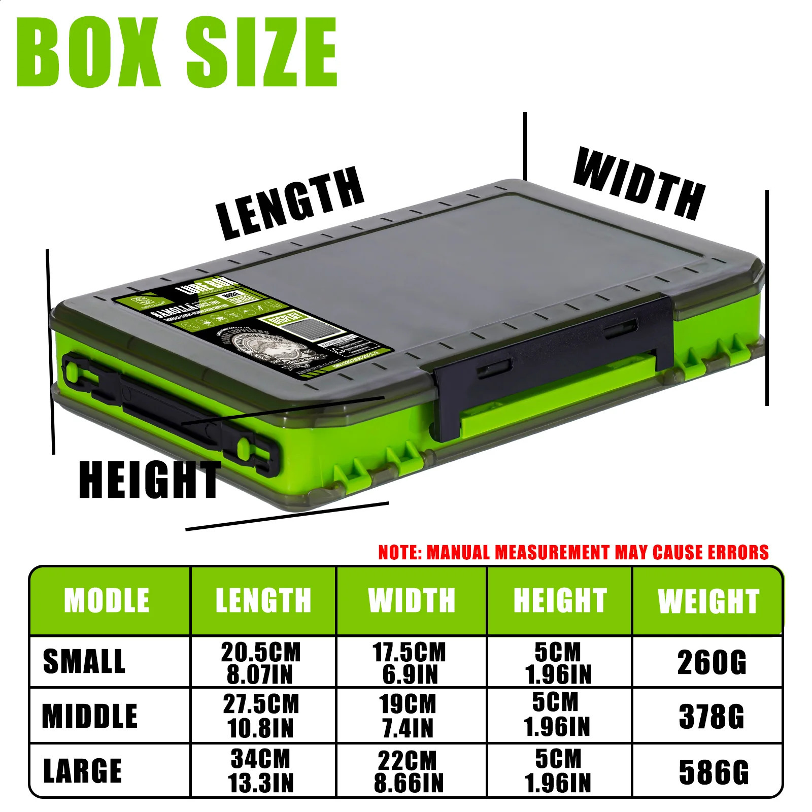 SAMOLLA Large Fishing Tackle Box Lure Storage Double Sided Lure Hook Boxes Baits Container Storage Case Fishing Accessories 260601