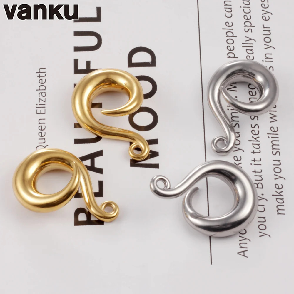 Vanku Wholesale 10pcs Stainless Steel For Dangle Earring Twist Hooks PVD Plating Ear Hanger Weights Body Jewelry260528BJ - view 6