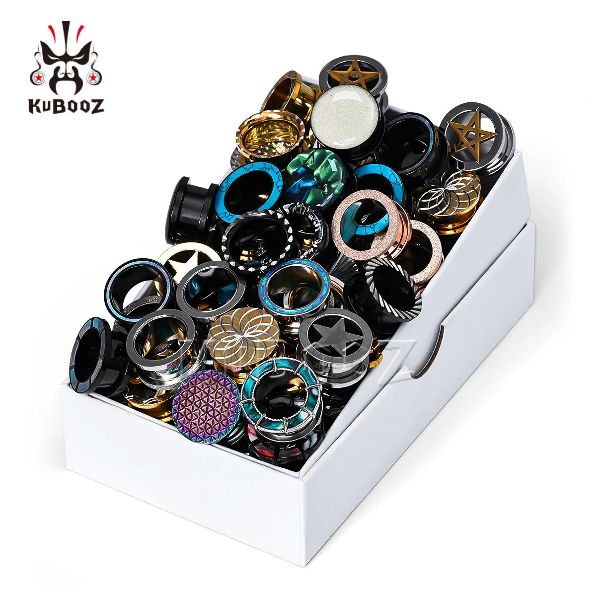 Mixed Style 5-10 Pairs Stainless Steel Ear Tunnels Plugs Gauge Set Stretchers - Body Piercing Expander Jewelry260528BJ - view 4