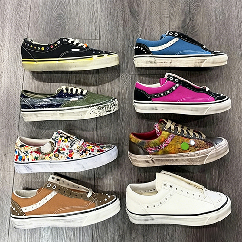 Designer Luxury Canvas Shoes Men Women Pearl Vintage Lace Up Sneakers Casual Sports Lightweight Daily Walking Flat Trainers 1083