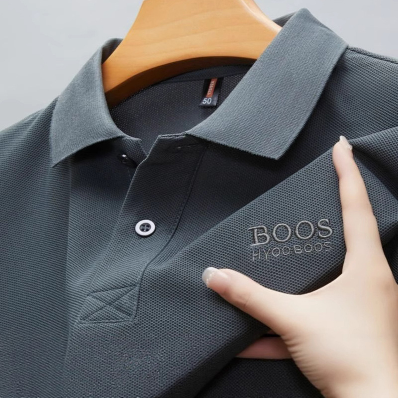 Men's Polos Pure Cotton High-quality Comfortable Casual T-shirt Short Sleeve Summer Letter Embroidery Breathable Polo Shirt